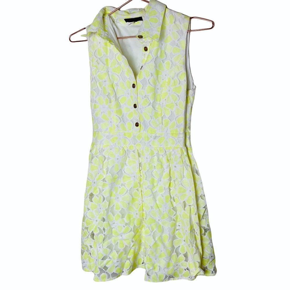 EUC ANGL Xtaren Fit and Flare Highlighter Lace Dress Small